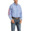 Men's Ariat Pro Team Blue Plaid Long Sleeve #10036433-C -Ariat Store 10036433 front