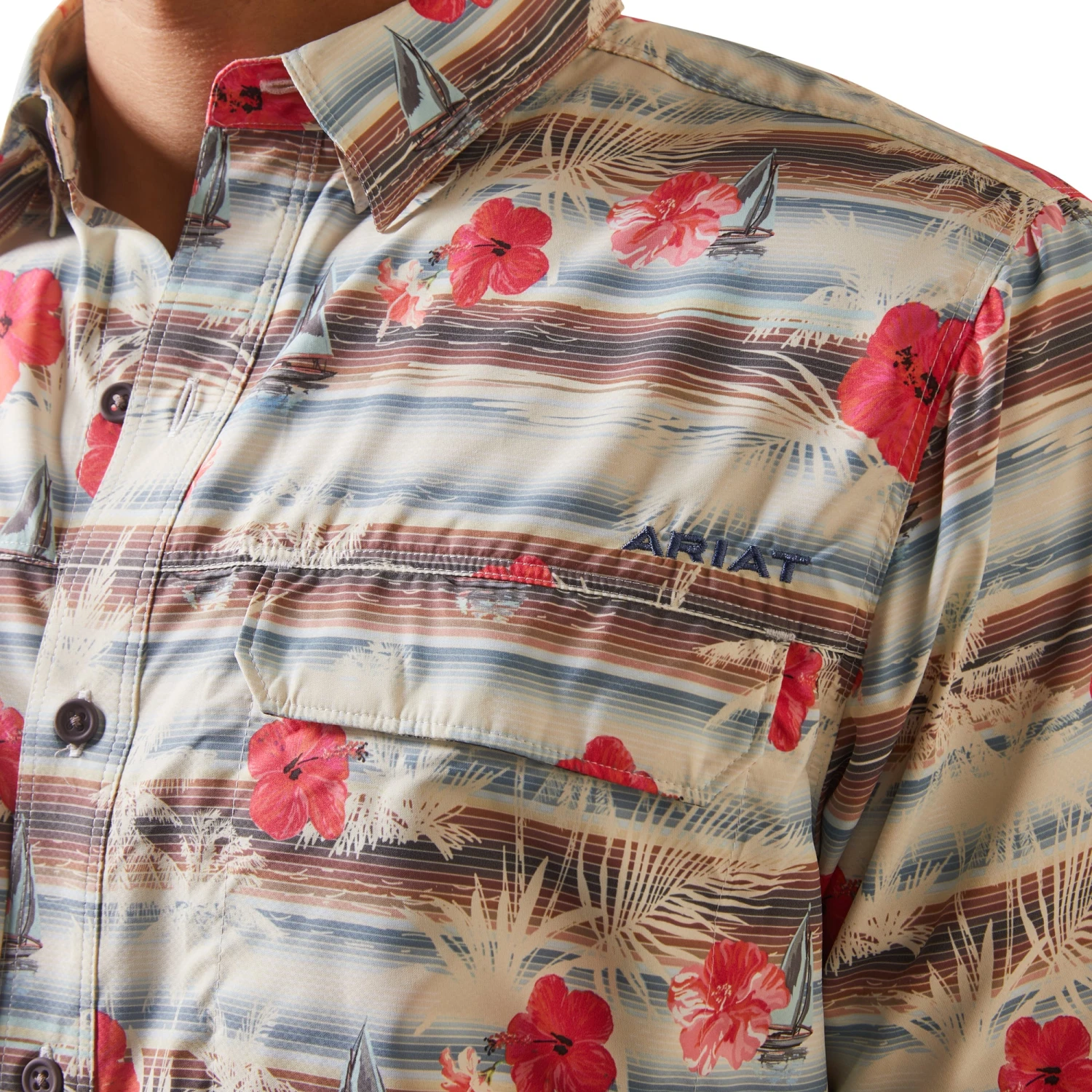 Men's Ariat VentTEK Outbound Fitted Button Down Shirt #10043429 5 Men's Ariat VentTEK Outbound Fitted Button Down Shirt #10043429 - Image 3