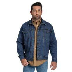 Men's Wrangler Concealed Carry Unlined Denim Jacket #74265VWX (Big And Tall)