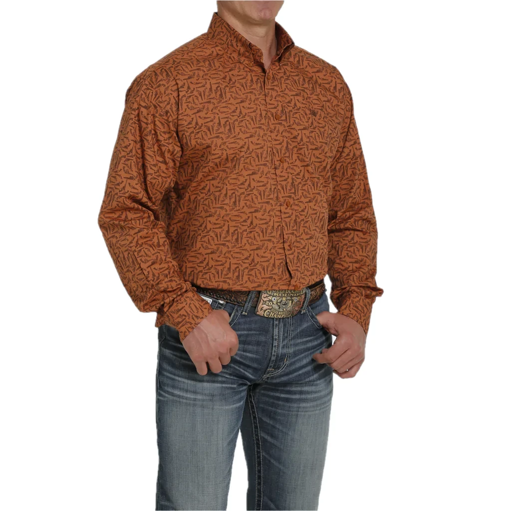 Men's Cinch Brown Button Down Shirt #MTW1105455 4 Men's Cinch Brown Button Down Shirt #MTW1105455 - Image 2