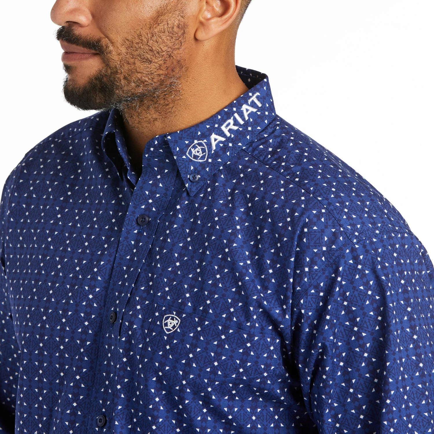 Men's Ariat Blue Team Wolf Button Down Long Sleeve #10038089-C 6 Men's Ariat Blue Team Wolf Button Down Long Sleeve #10038089-C - Image 4