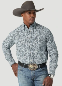Men's Wrangler George Strait Troubadour Snap Front Shirt #112317164