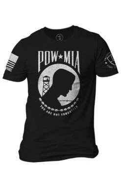 Men's Nine Line POW/MIA T-Shirt #E9POWMIA-TUSA-BLACK-C
