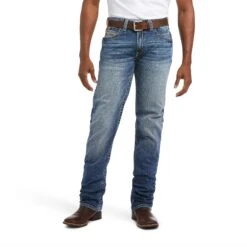 Men's Ariat M4 Low Rise Stretch Longspur Stackable Straight Leg Jean #10036879 -Ariat Store F21 WEST MNS 10036879 front