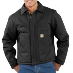 Men's Carhartt Duck Traditional Jacket #J002BLK (Big And Tall)