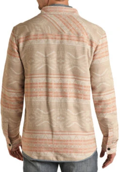 Men's Panhandle Taupe Aztec Shirt Jacket #RRMO92RZWN -Ariat Store RRMO92RZWN AZ 03208