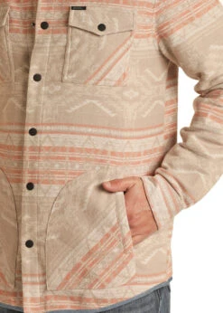 Men's Panhandle Taupe Aztec Shirt Jacket #RRMO92RZWN -Ariat Store RRMO92RZWN BZ 47775