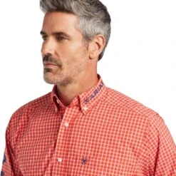 Men's Ariat Orange Team Logo Long Sleeve #10039732-C -Ariat Store S22 MNS WEST 10039732 detail01