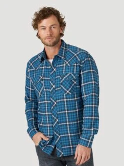 Men's Wrangler Retro Flannel Snap Front Shirt #112318774X