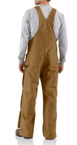 Men's Carhartt Unlined Zip-To-Thigh Bib #R37BRN -Ariat Store carhartt duck zip to thigh bib overall unlined