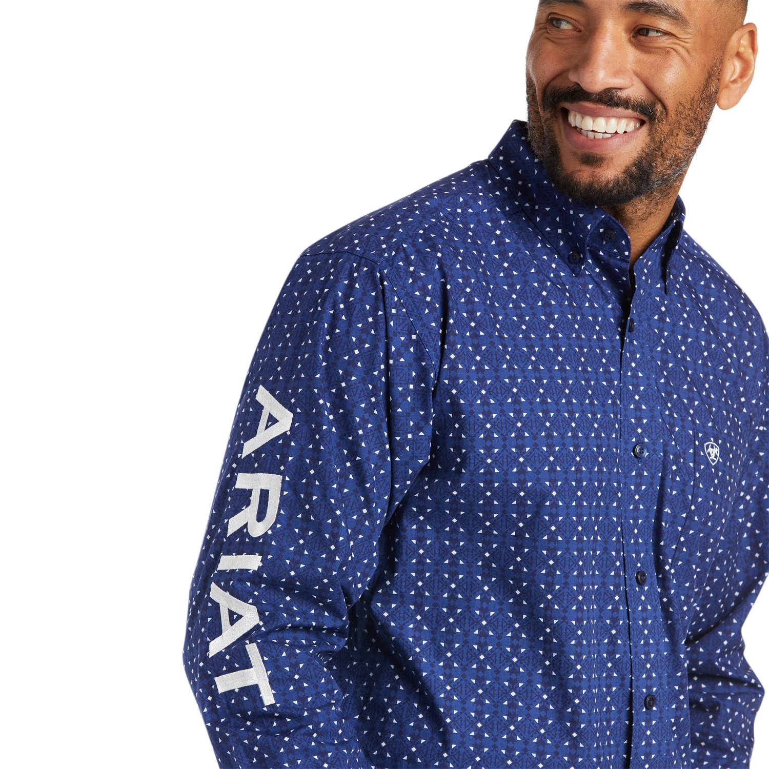 Men's Ariat Blue Team Wolf Button Down Long Sleeve #10038089-C 5 Men's Ariat Blue Team Wolf Button Down Long Sleeve #10038089-C - Image 3