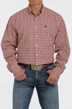 Men's Cinch Button Down Shirt #MTW1105356PNK -Ariat Store e03f12f2dcbed4433b97ebf4306ee124