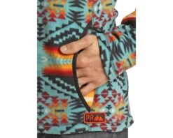 Men's Powder River Fleece Pullover #PRMO91RZXV -Ariat Store powder river mens teal aztec fleece pullover prmo91rzxv 2